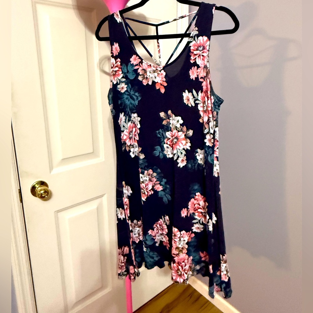 Floral Navy Midi Dress